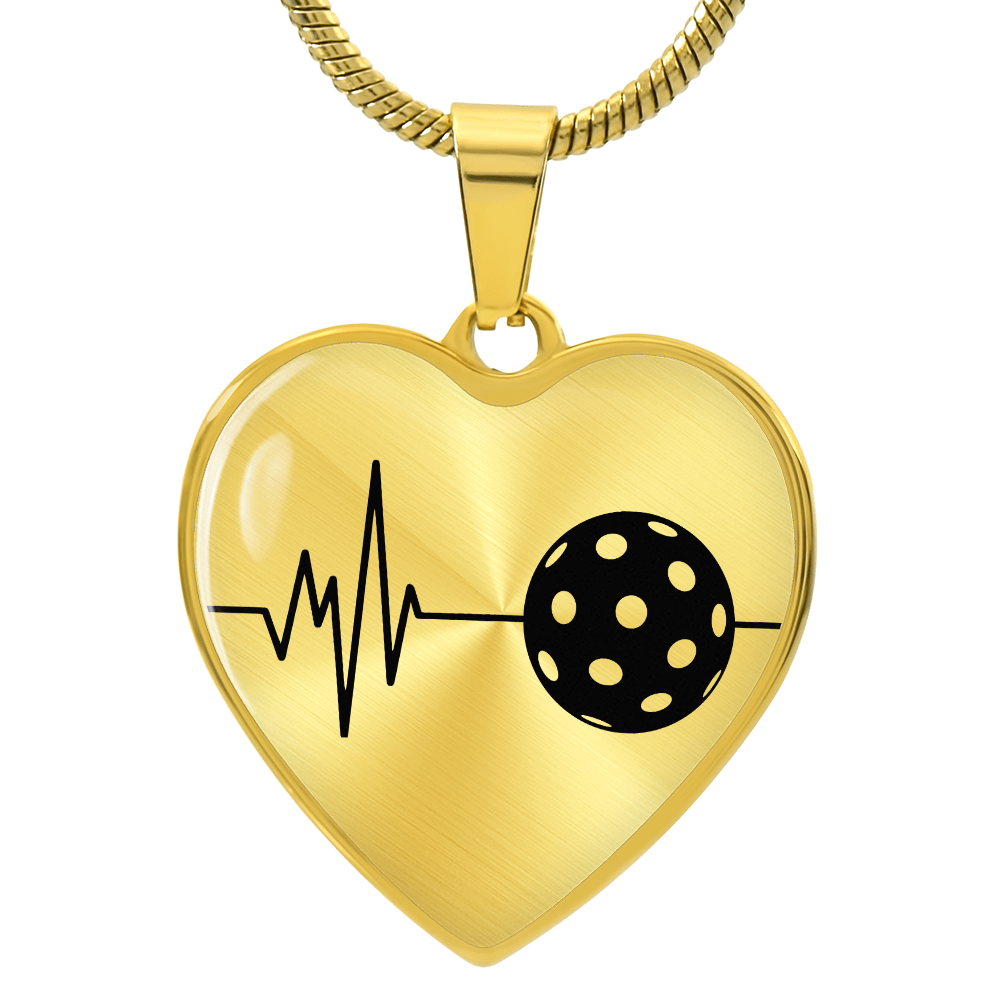 The Pickleball Heartbeat Pendant - Personalizable With Engraving Option - Silver or Gold