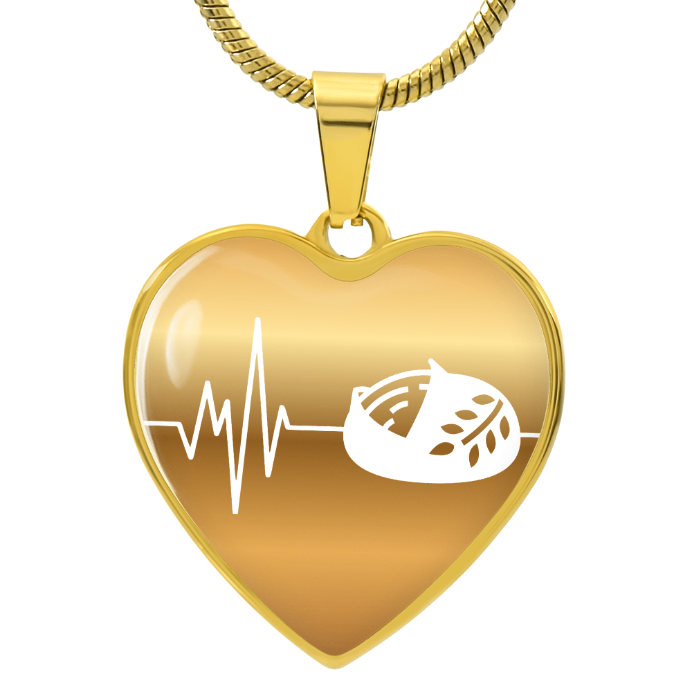 The Sourdough Heartbeat Pendant - Personalizable With Engraving Option - Gold Fade
