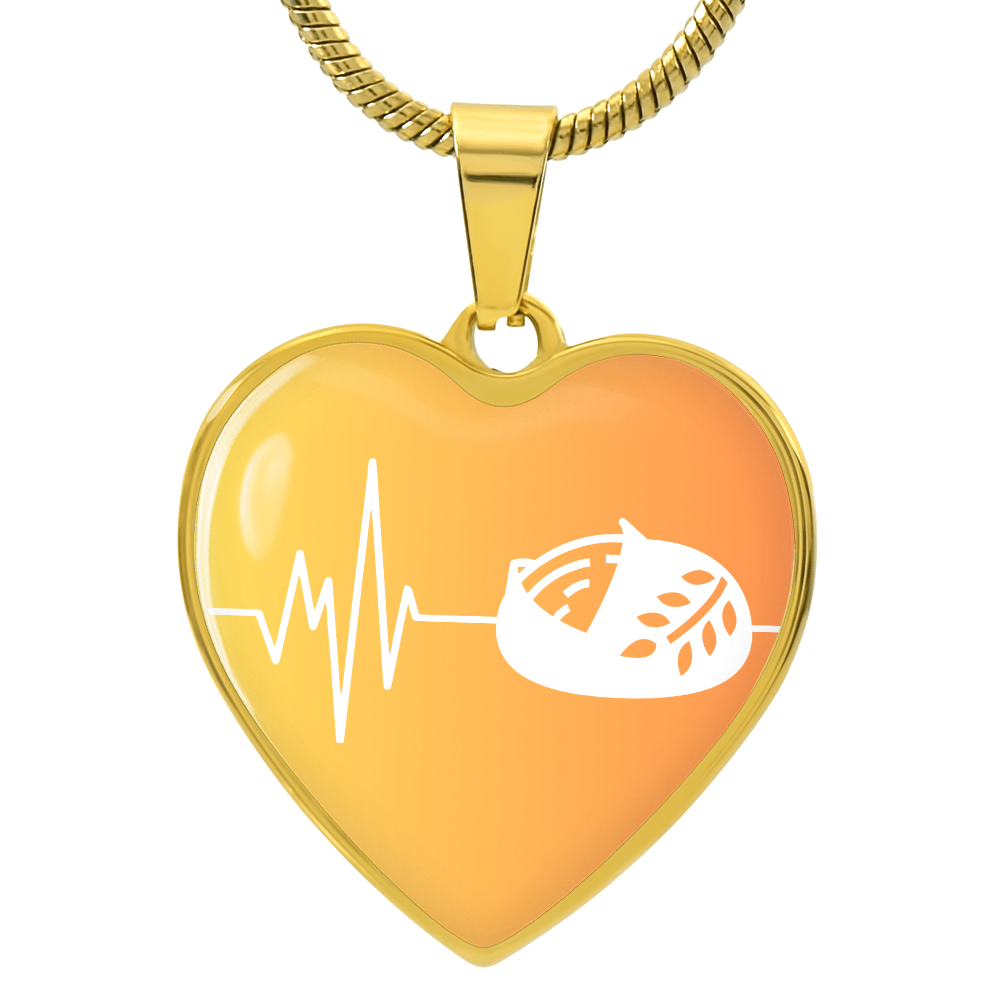 The Sourdough Heartbeat Pendant - Personalizable With Engraving Option - Yellow Orange Fade