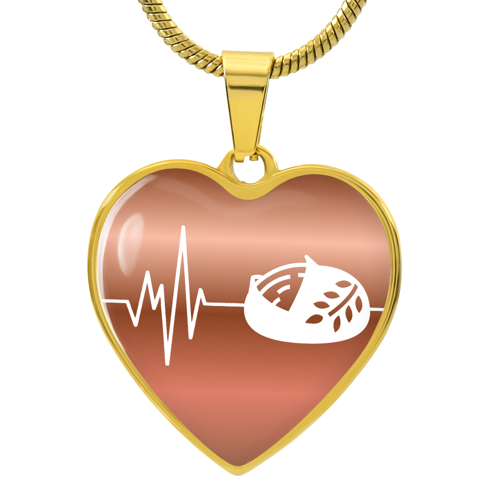The Sourdough Heartbeat Pendant - Personalizable With Engraving Option - Dusty Gold Fade