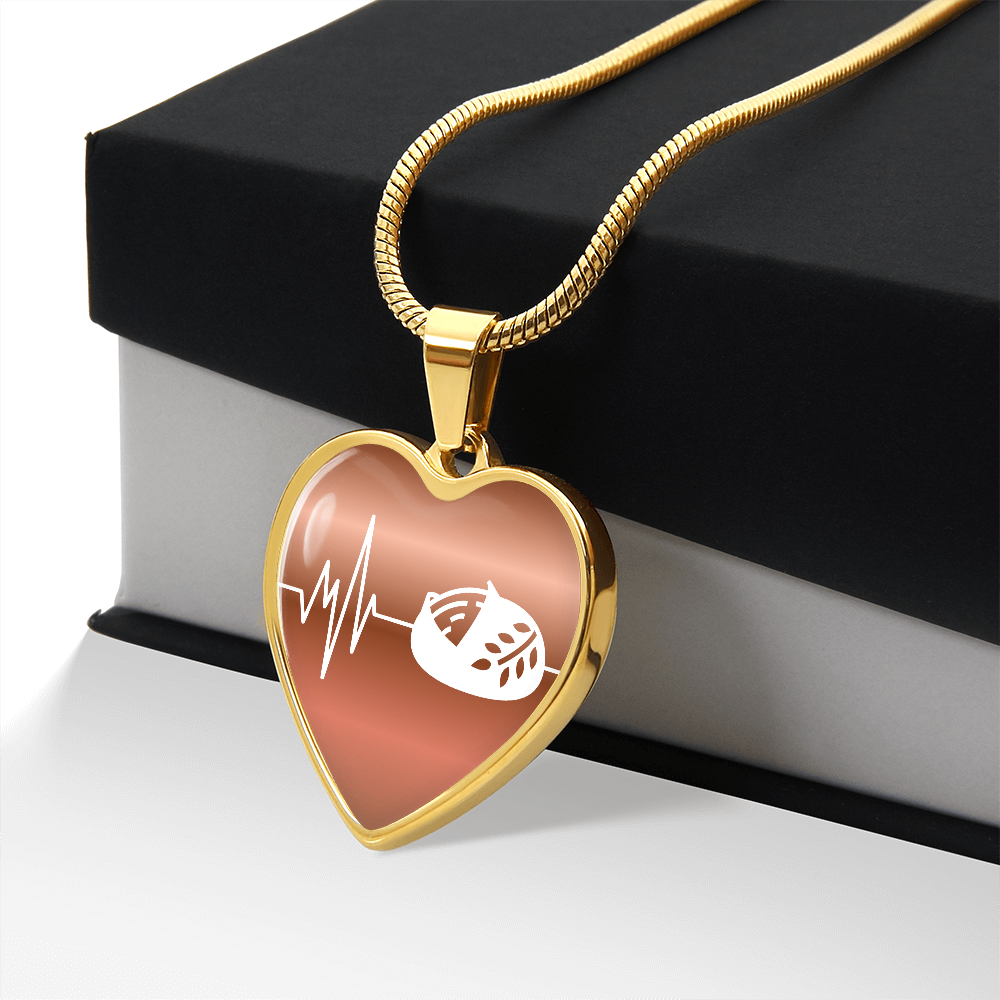 The Sourdough Heartbeat Pendant - Personalizable With Engraving Option - Dusty Gold Fade