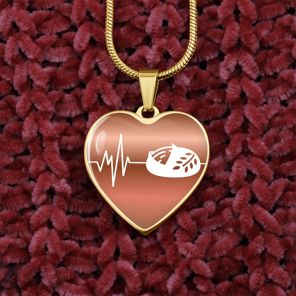 The Sourdough Heartbeat Pendant - Personalizable With Engraving Option - Dusty Gold Fade