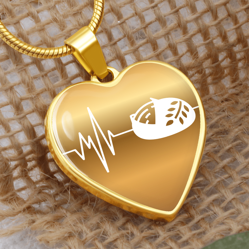 The Sourdough Heartbeat Pendant - Personalizable With Engraving Option - Gold Fade