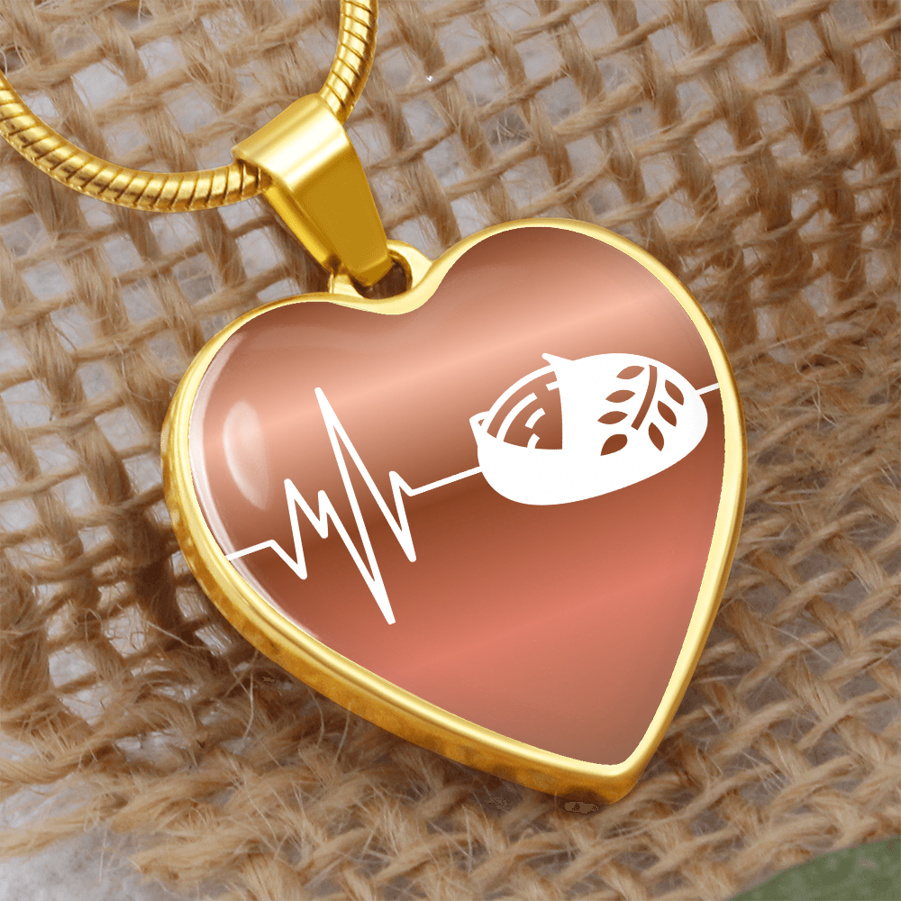The Sourdough Heartbeat Pendant - Personalizable With Engraving Option - Dusty Gold Fade