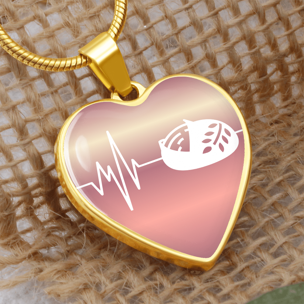 The Sourdough Heartbeat Pendant - Personalizable With Engraving Option - Rose Gold Fade