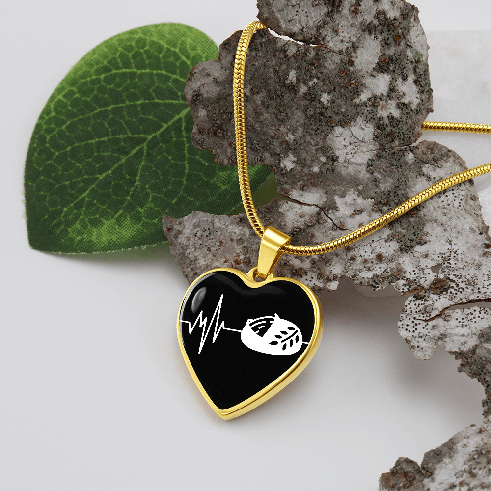 The Sourdough Heartbeat Pendant - Personalizable With Engraving Option - Black