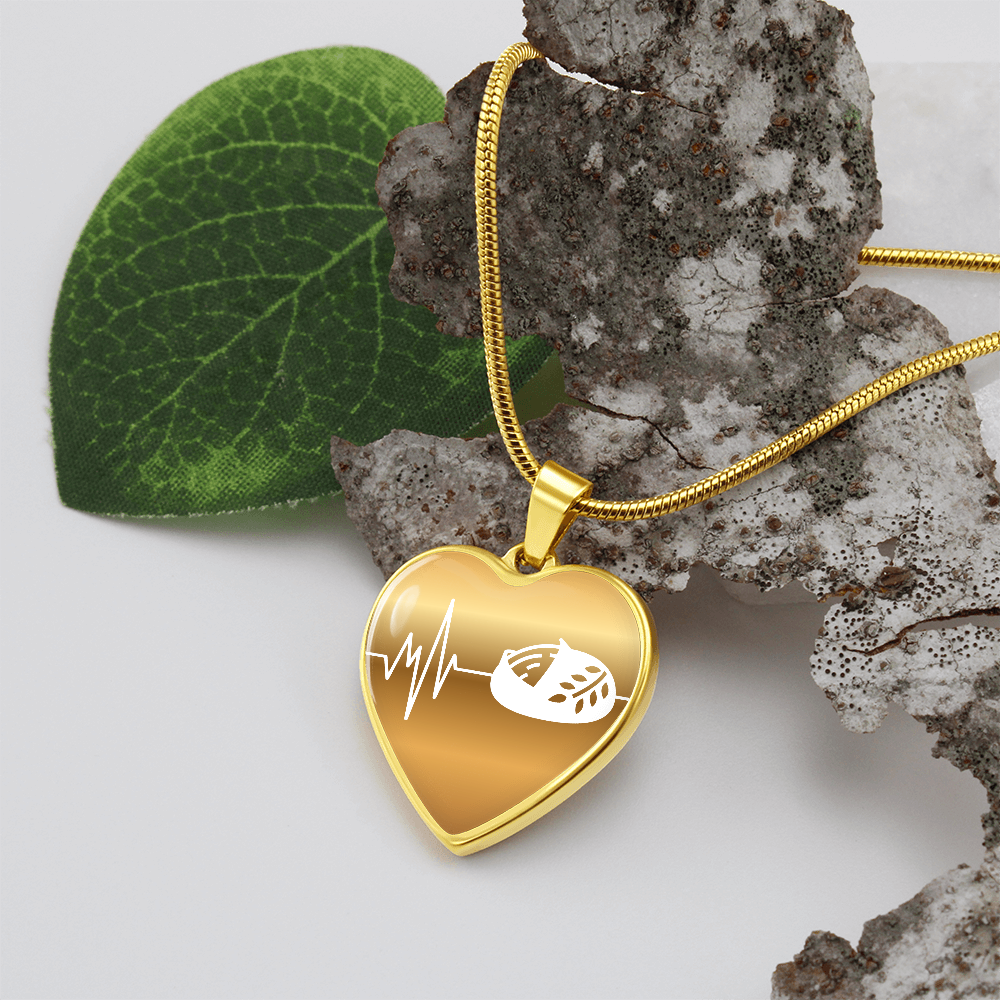 The Sourdough Heartbeat Pendant - Personalizable With Engraving Option - Gold Fade