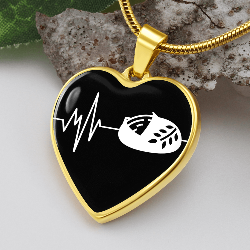 The Sourdough Heartbeat Pendant - Personalizable With Engraving Option - Black