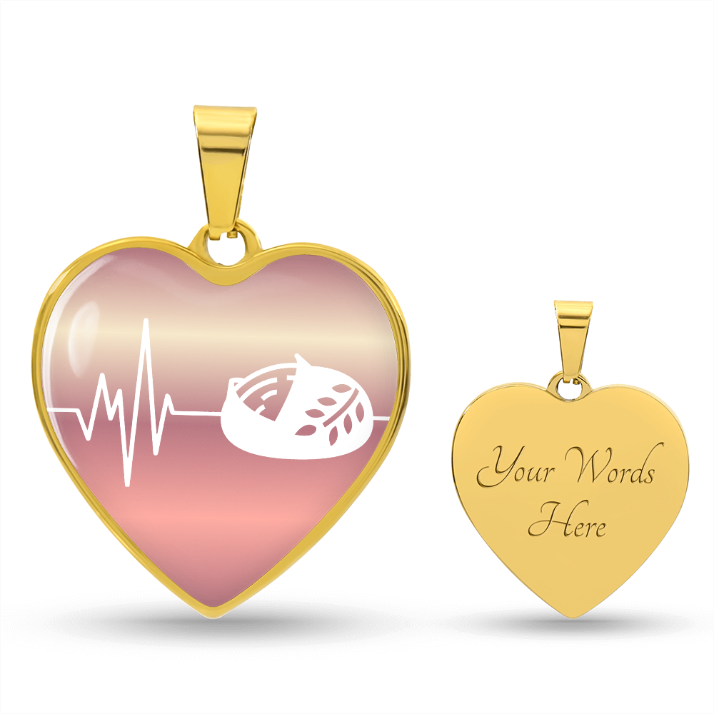 The Sourdough Heartbeat Pendant - Personalizable With Engraving Option - Rose Gold Fade