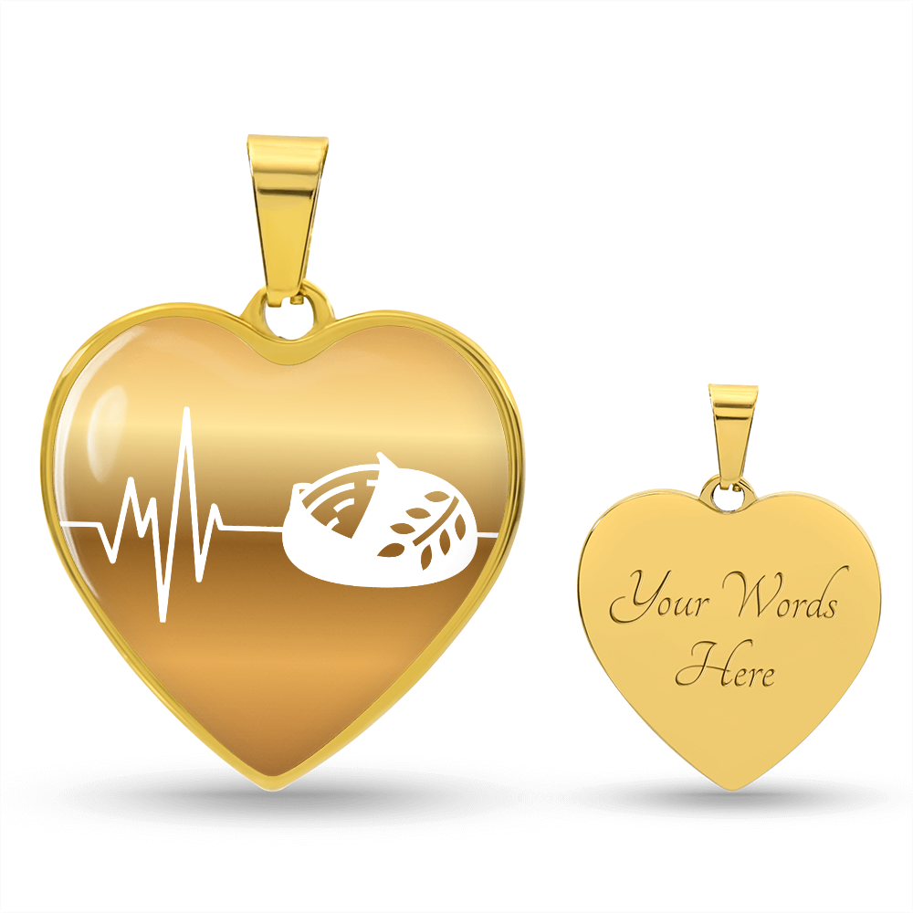 The Sourdough Heartbeat Pendant - Personalizable With Engraving Option - Gold Fade