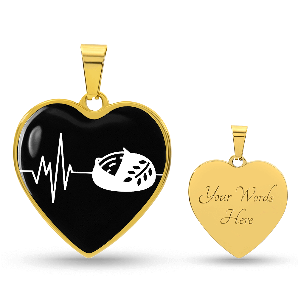 The Sourdough Heartbeat Pendant - Personalizable With Engraving Option - Black