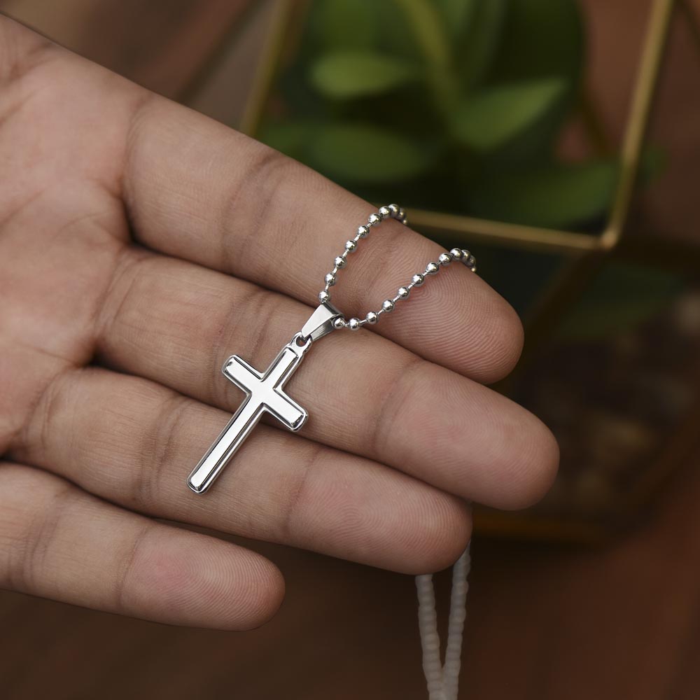 Artisan Cross For Grandson From Grandma - Ball Chain