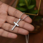 Artisan Cross For Grandson From Grandpa - Ball Chain
