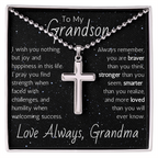 Artisan Cross For Grandson From Grandma - Ball Chain