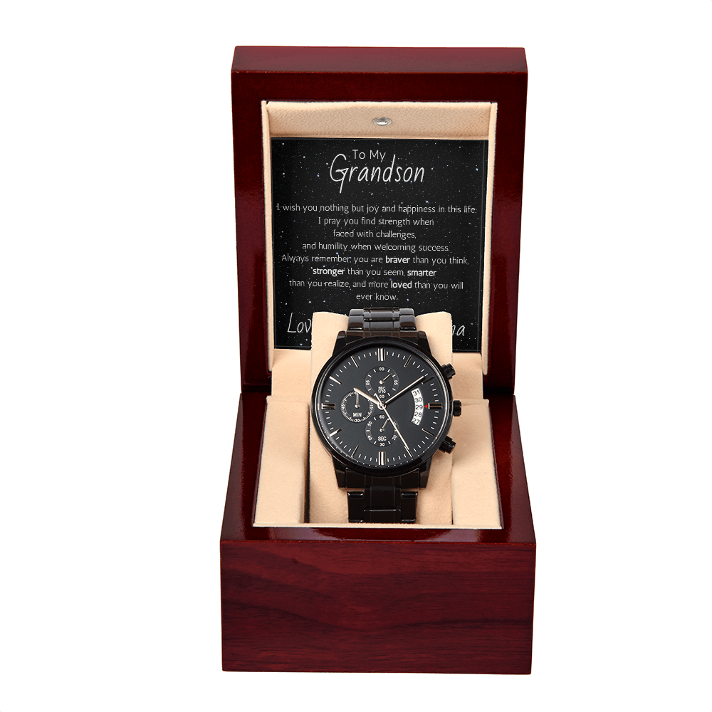 Black Chronograph Watch For Grandson From Grandma