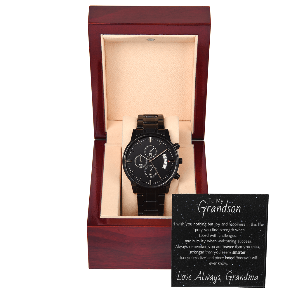 Black Chronograph Watch For Grandson From Grandma