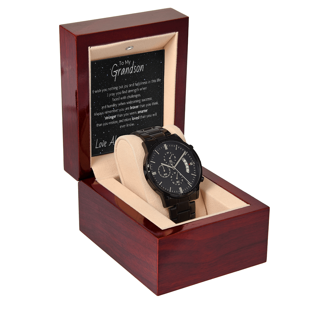 Black Chronograph Watch For Grandson From Grandma