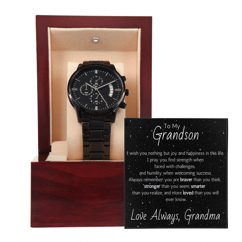 Black Chronograph Watch For Grandson From Grandma