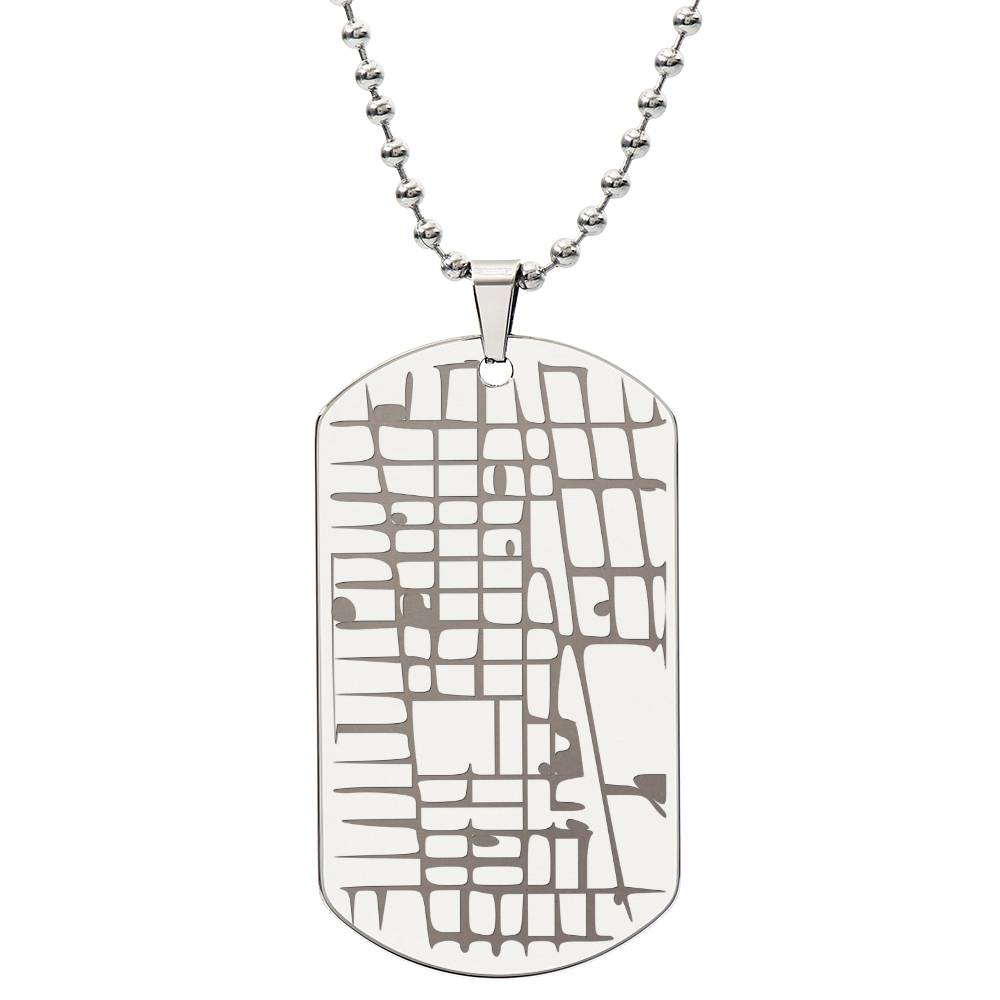 Our Special Place - Engraved Dog Tag Map Necklace