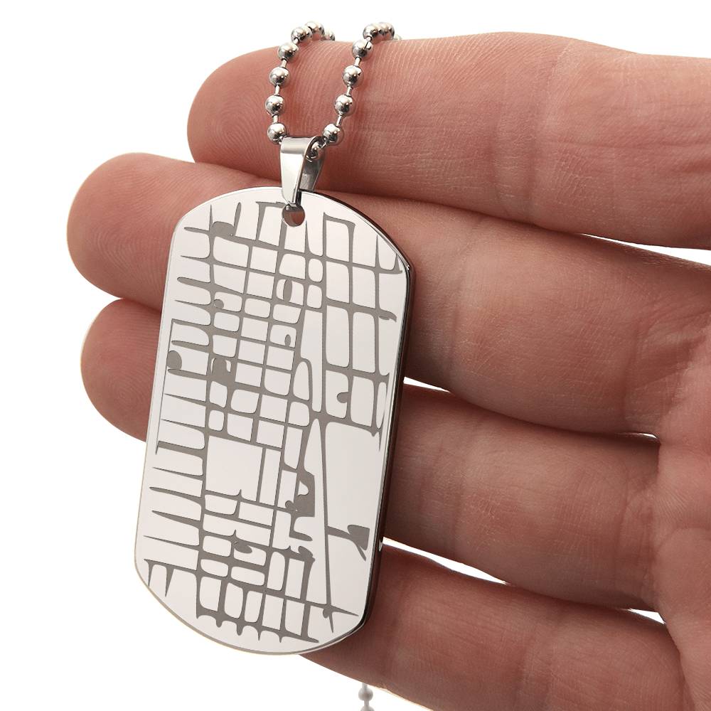 Our Special Place - Engraved Dog Tag Map Necklace
