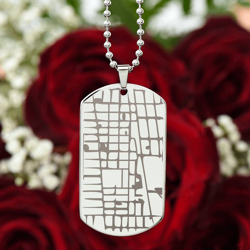 Our Special Place - Engraved Dog Tag Map Necklace