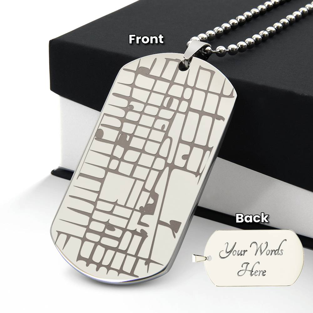 Our Special Place - Engraved Dog Tag Map Necklace