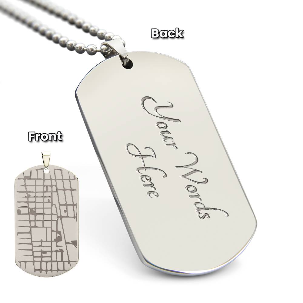 Our Special Place - Engraved Dog Tag Map Necklace