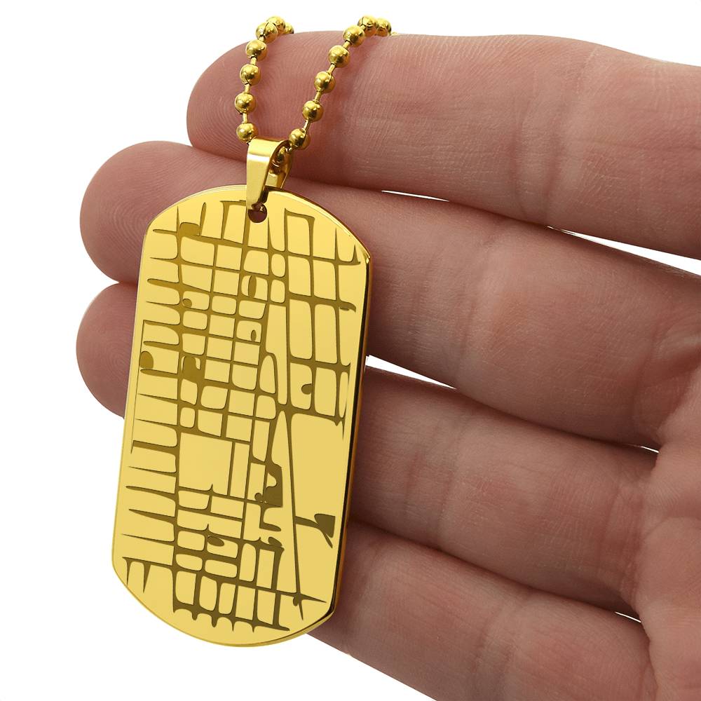 Our Special Place - Engraved Dog Tag Map Necklace