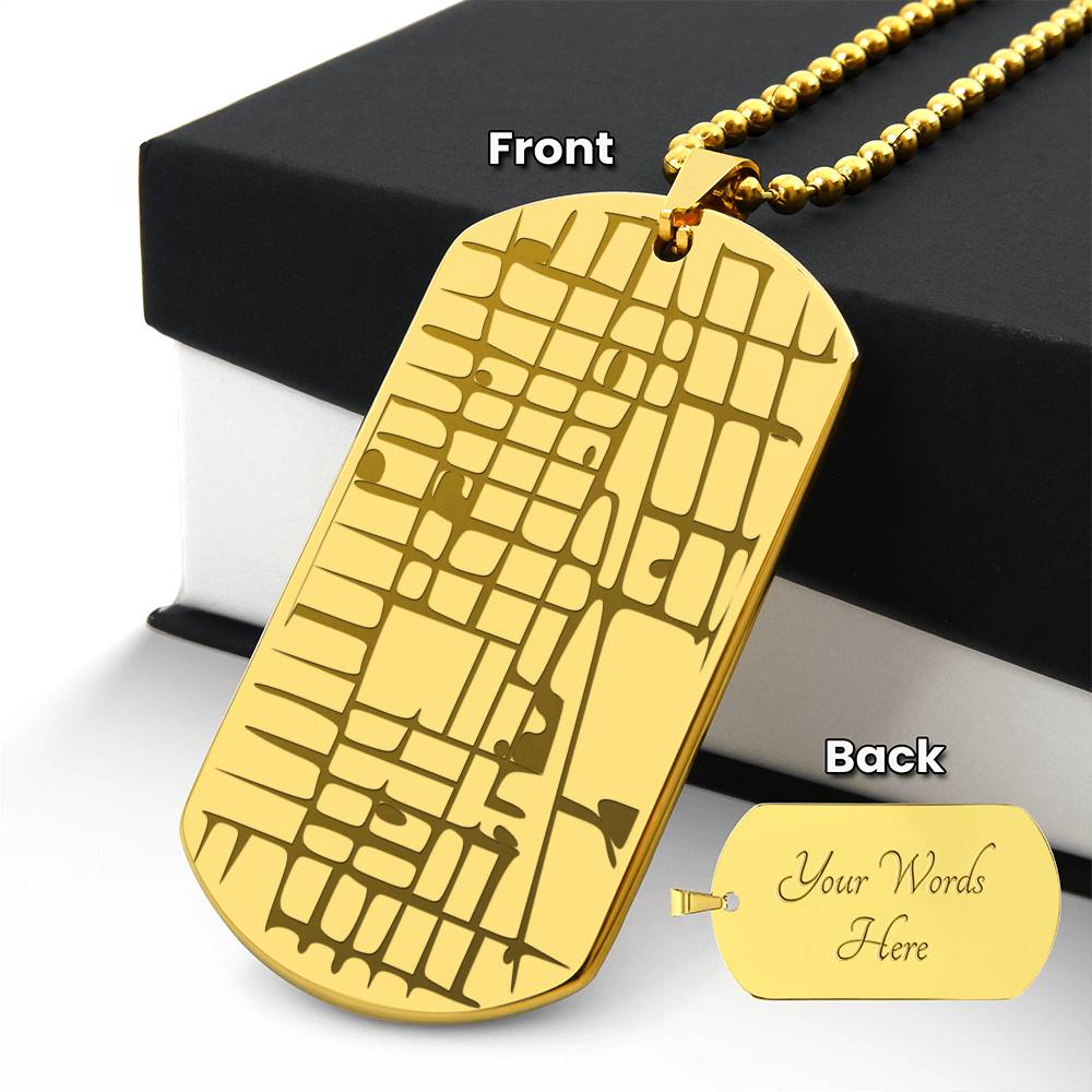 Our Special Place - Engraved Dog Tag Map Necklace
