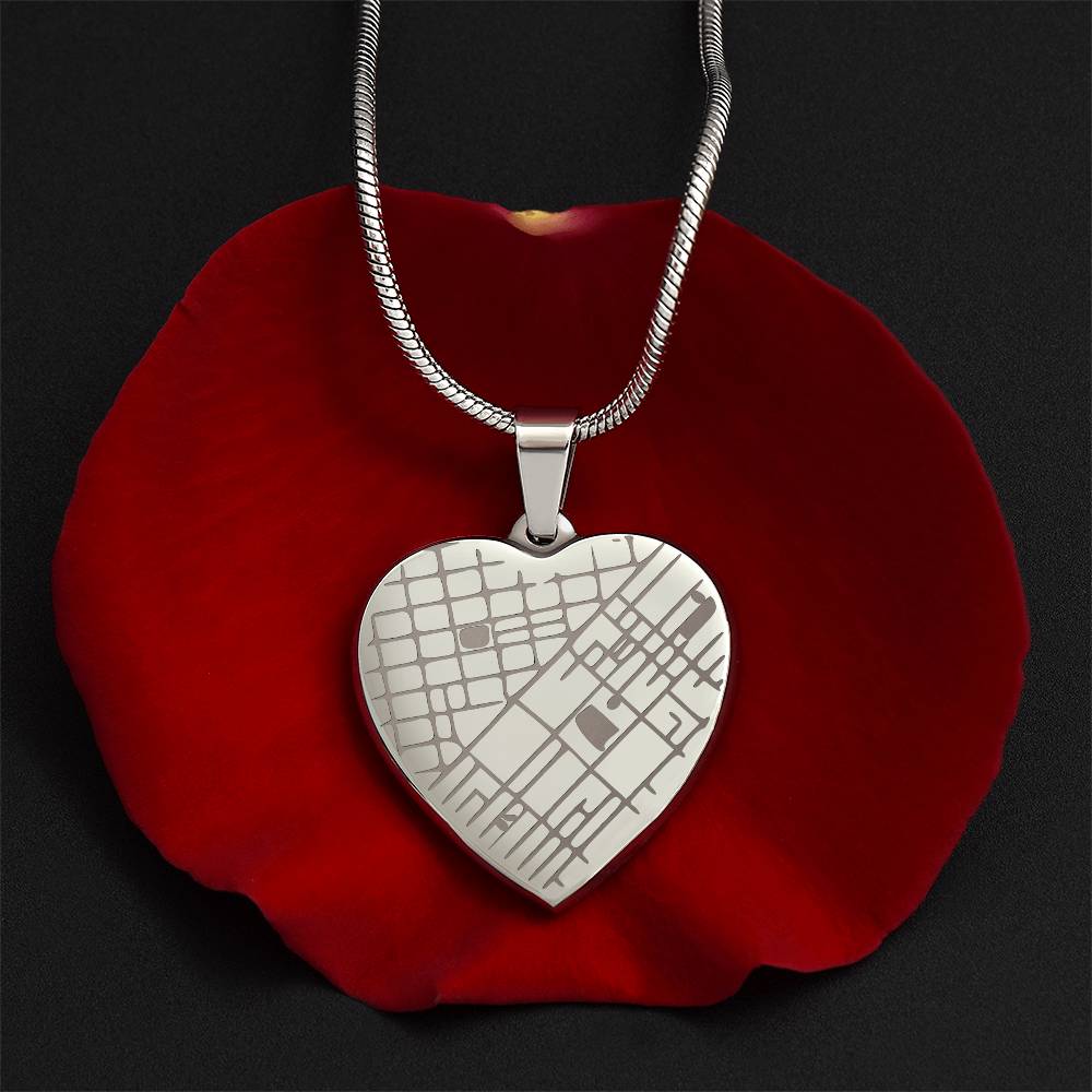 Our Special Place - Engraved Map Heart Necklace