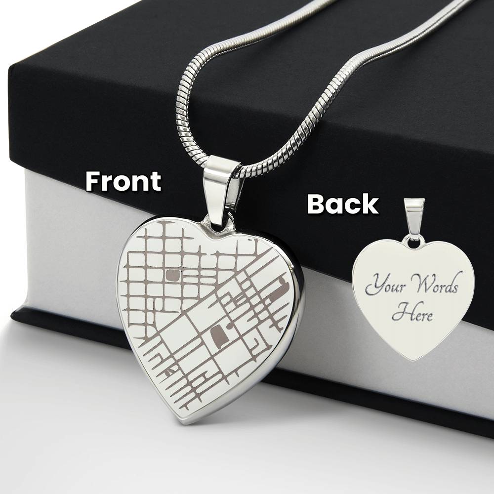 Our Special Place - Engraved Map Heart Necklace