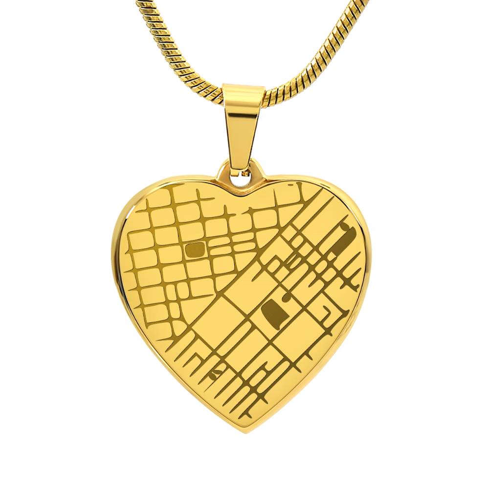 Our Special Place - Engraved Map Heart Necklace