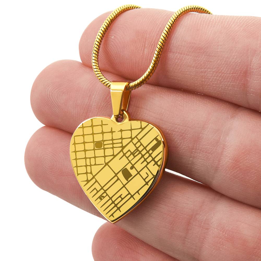 Our Special Place - Engraved Map Heart Necklace