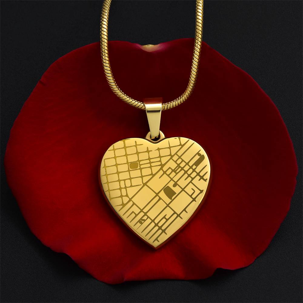 Our Special Place - Engraved Map Heart Necklace