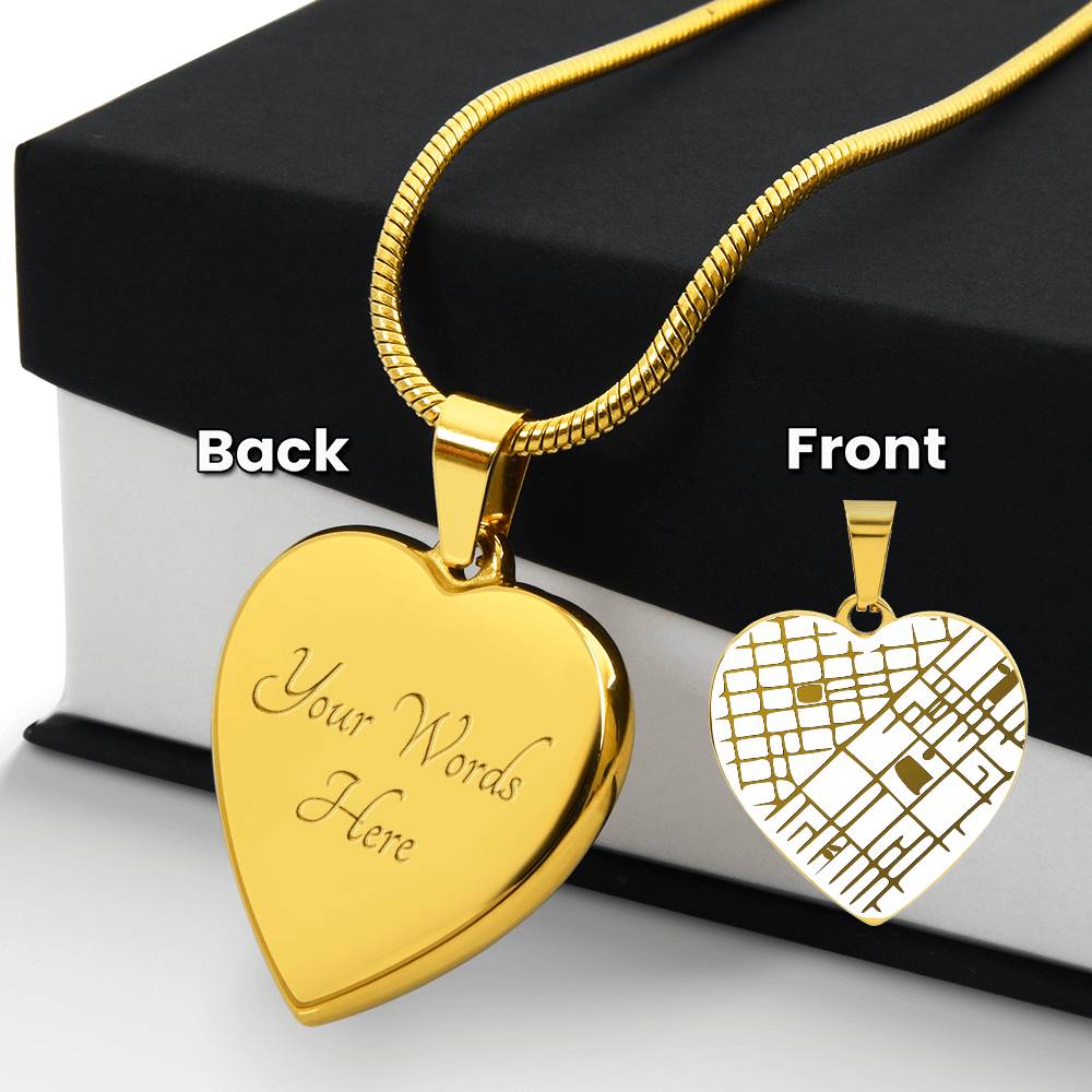 Our Special Place - Engraved Map Heart Necklace