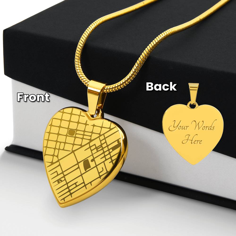 Our Special Place - Engraved Map Heart Necklace