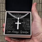Artisan Cross For Grandson From Grandpa - Cuban Link Chain