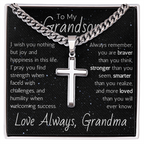 Artisan Cross For Grandson From Grandma - Cuban Link Chain