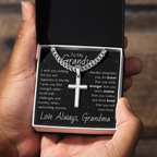 Artisan Cross For Grandson From Grandma - Cuban Link Chain