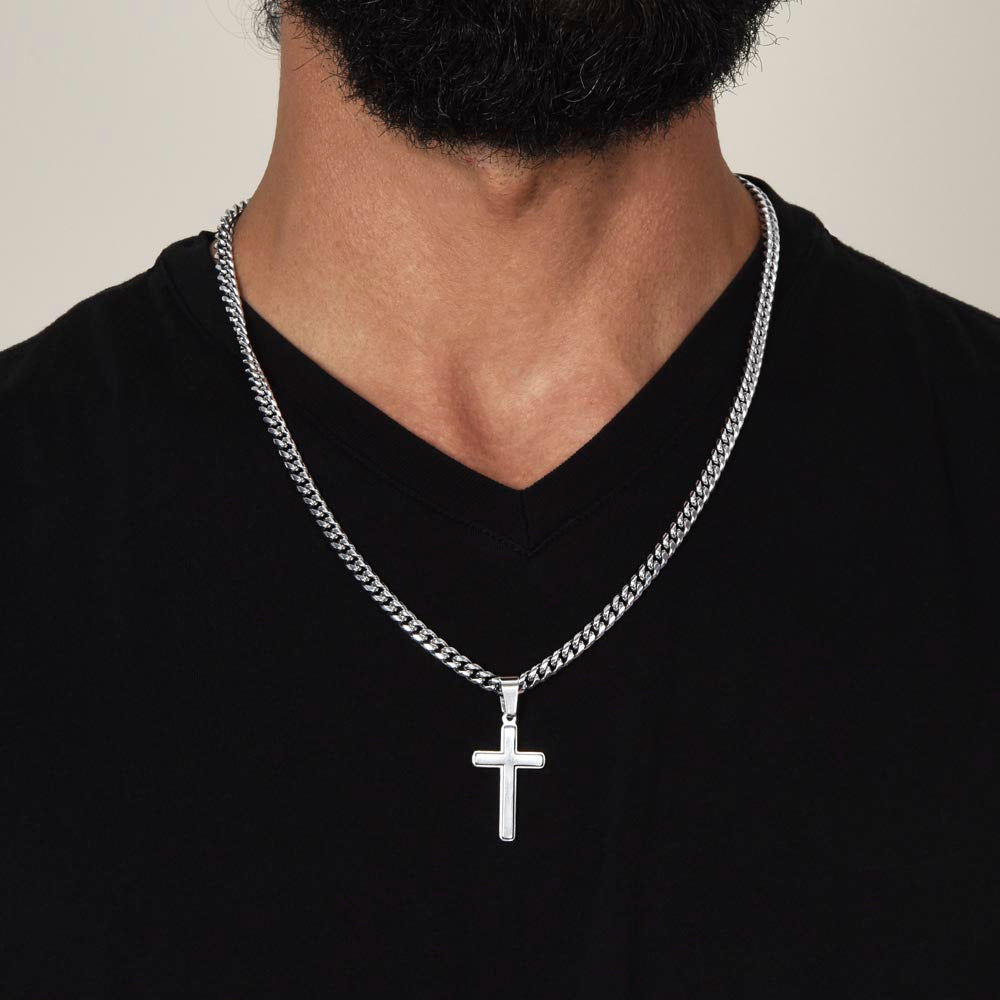 Artisan Cross For Grandson From Grandma - Cuban Link Chain