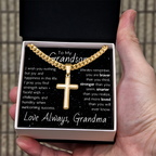 Artisan Cross For Grandson From Grandma - Cuban Link Chain