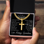 Artisan Cross For Grandson From Grandma - Cuban Link Chain