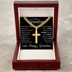 Artisan Cross For Grandson From Grandma - Cuban Link Chain