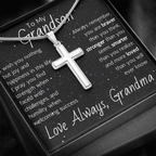 Artisan Cross For Grandson From Grandma - Snake Chain