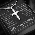 Artisan Cross For Grandson From Grandpa - Snake Chain