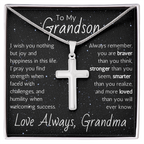 Artisan Cross For Grandson From Grandma - Snake Chain