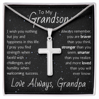 Artisan Cross For Grandson From Grandpa - Snake Chain