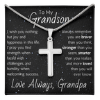 Artisan Cross For Grandson From Grandpa - Snake Chain