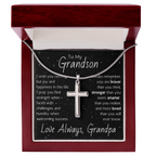 Artisan Cross For Grandson From Grandpa - Snake Chain