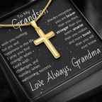 Artisan Cross For Grandson From Grandma - Snake Chain